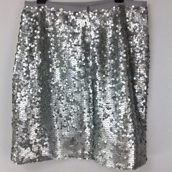 SOLD! J.Crew factory silver sequin skirt - Picture 7 of 8